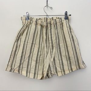 UNIQLO Striped Off-White Gray Shorts Small 26-27”